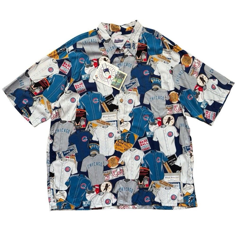 NWT Vintage Reyn Spooner Chicago Cubs Scenic Rayon Aloha Shirt XXL MLB Hawaiian